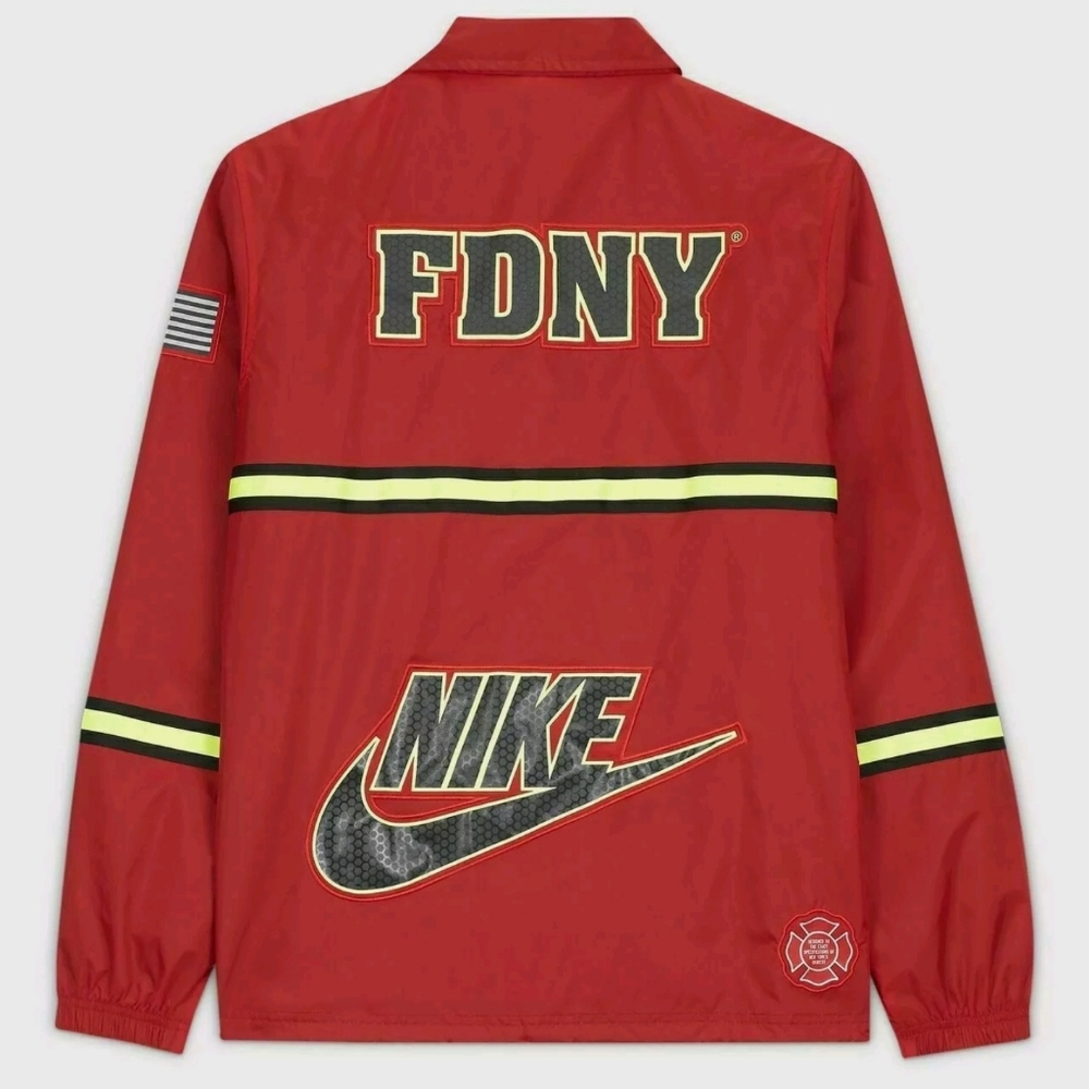 NWT Nike FDNY COACHES JACKET Windbreaker ENGINE RE